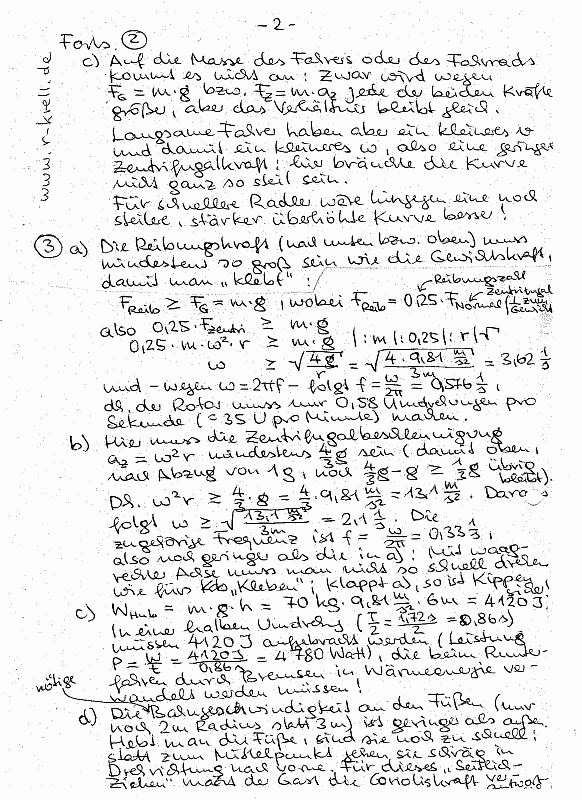 handschriftliche Lösung, Seite 2